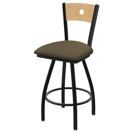 36 Swivel Counter Stool,Nickel Finish,Nat Back,Graph Cork Seat